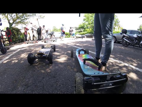 DIY Electric Skateboard Esk8 Ride  at Grafham Water with Carve UK