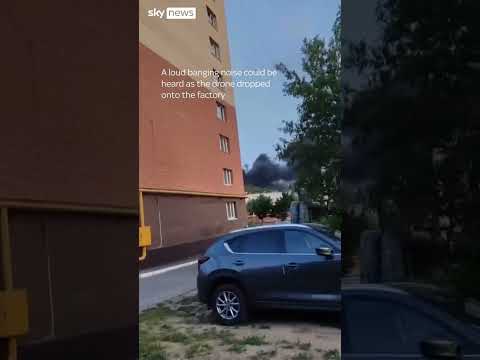 Drone strike causes explosion in Russia