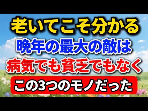 老いてこそ分かる、晩年の最大の敵は、病気でも貧乏でもなく、この3つのモノだった#老後の暮らし #シニアライフ #人間関係 #人生経験 #感動する話 #終活 #年金生活 #生き方