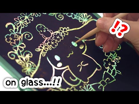 Scratch Art.. but ON GLASS!? *sanrio*