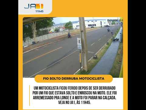Fio solto derruba motociclista! #rioverde #goiás #brasil #agro #catolico #goiânia #internet #fibra