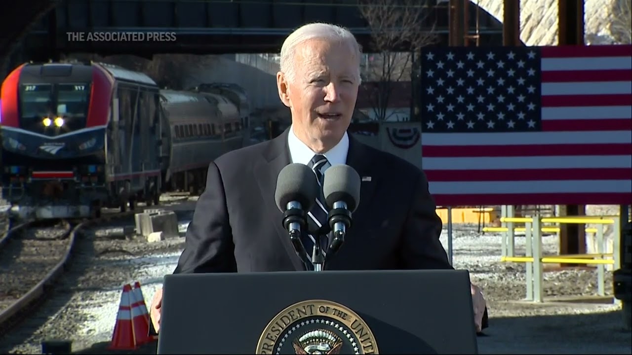 Biden visits Baltimore to tout rail tunnel project