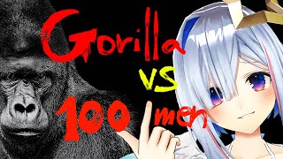 【Gorilla Vs 100 Men】1匹のゴリラと100人の男、勝つのはどっちか分かるか？【天音かなた/ホロライブ】