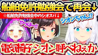 【フブさん!?】『シオスバ船舶免許勉強会』で久しぶりにシオンと再開した結果、シオンを"ホロライブ電気椅子ゲーム"に参加させようとするフブさん