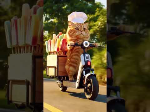 cat selling ice crime #cat #lucu #studywithmeandmycat