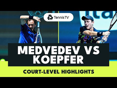 Daniil Medvedev vs Dominik Koepfer Court-Level Highlights | Miami 2024