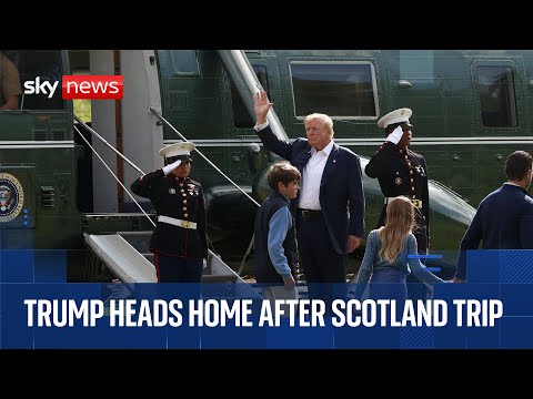 President Trump leaves Aberdeen as he returns to the White House
