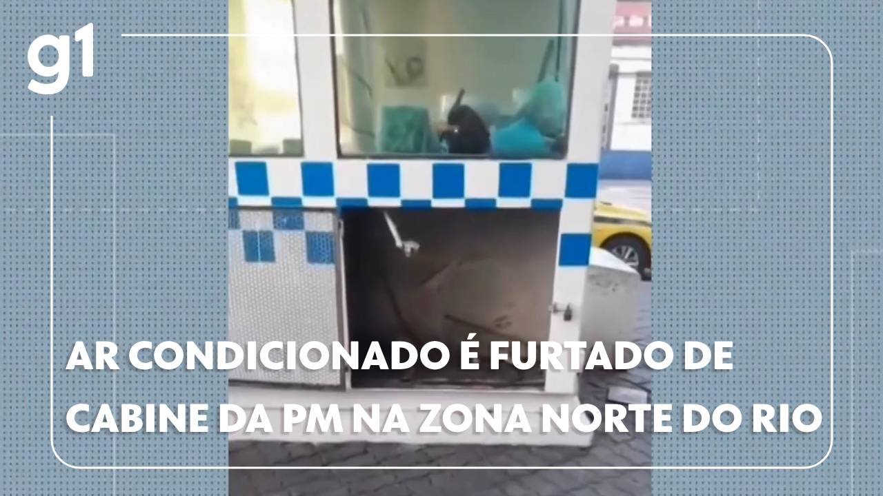 Ar-condicionado é furtado de cabine da PM em plena luz do dia na Zona Norte do Rio #g1