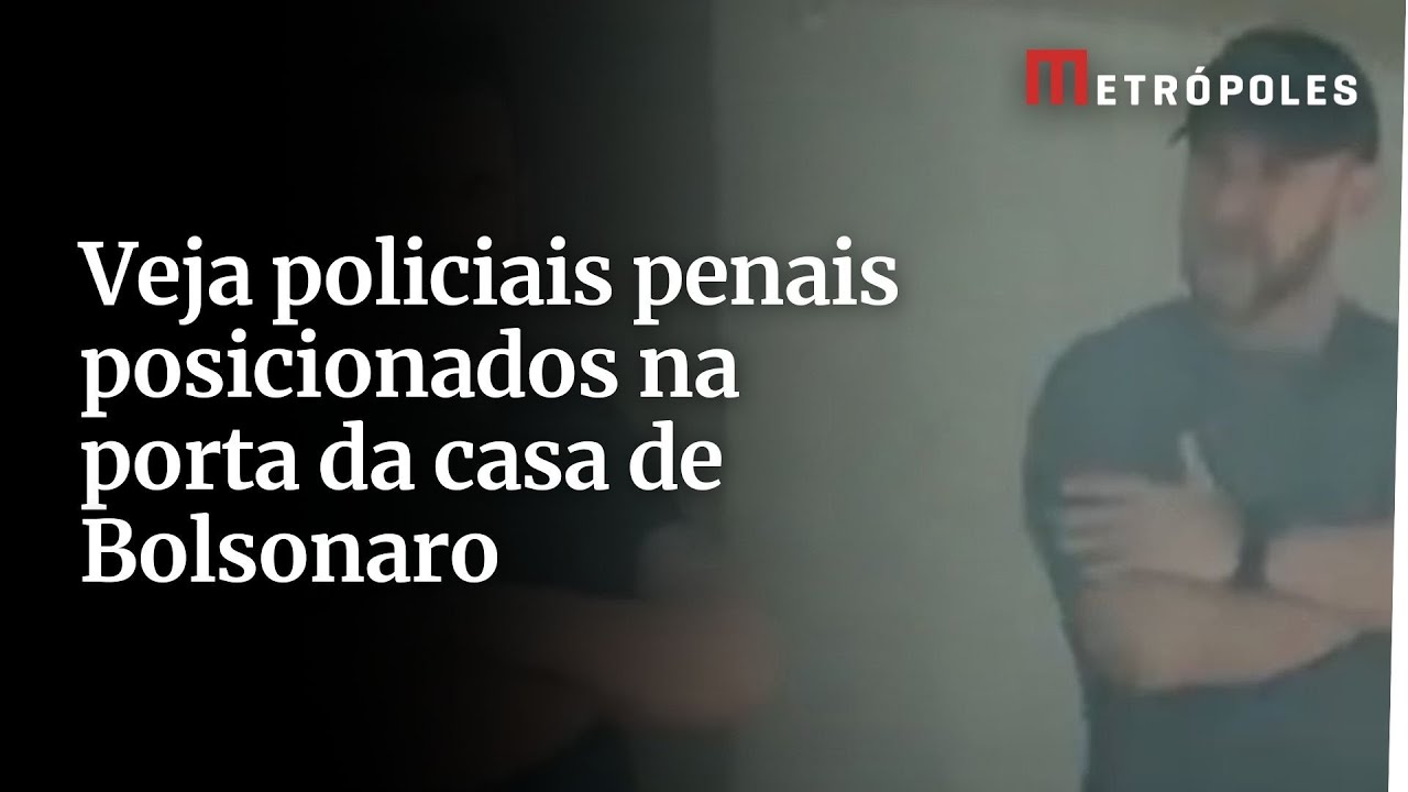 Veja policiais penais posicionados na porta da casa de Bolsonaro