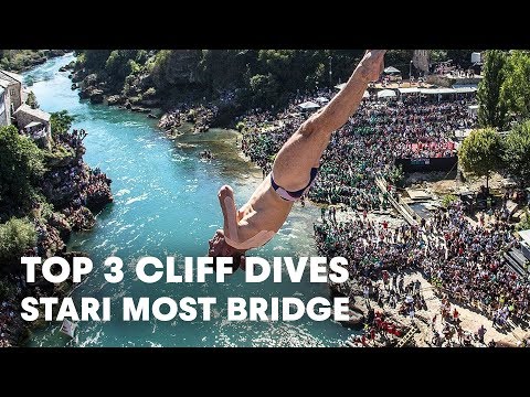 Top 3 Cliff Dives Off the Stari Most Bridge | Cliff Diving World Series 2016 - UCblfuW_4rakIf2h6aqANefA