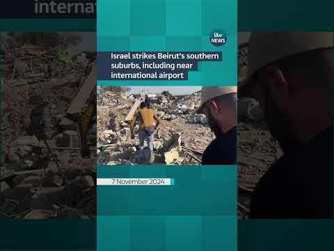 Israel strikes Beirut's southern suburbs, including near international airport #itvnews #shorts