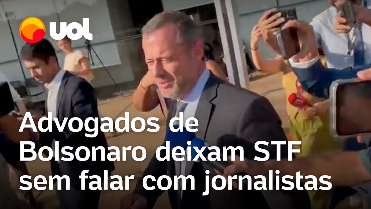 Após condenação advogados de Bolsonaro deixam STF sem falar com jornalistas veja vídeo