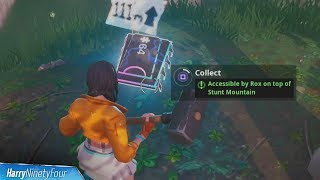 Search Where Knife Points On Treasure Map Loading Screen Challenge - fortnite fortbyte 64 accessible by rox on top of stunt mountain location guide