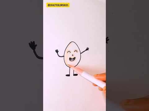 Cute egg drawing🥚 | Easy | Dancing egg #drawing #shorts