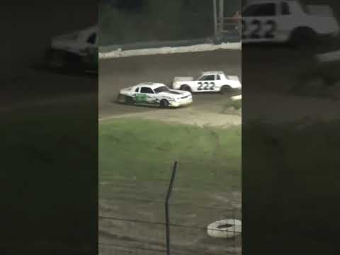 Bending fenders in the street stock division at Wilmot Raceway. - dirt track racing video image