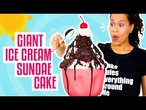 How To Make A Giant Ice Cream Sundae out of CAKE for My BIRTHDAY! | Yolanda Gampp | How To Cake It - UCvM1hVcRJmVWDtATYarC0KA