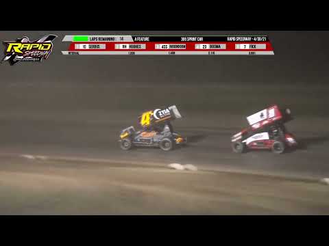 305 Sprint Car Feature | Rapid Speedway | 4-30-2022 - dirt track racing video image