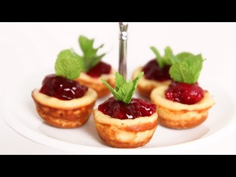 Mini Cherry Cheesecake Recipe - Laura Vitale - Laura in the Kitchen Episode 622 - UCNbngWUqL2eqRw12yAwcICg