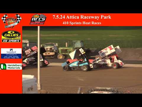7.5.24 Attica Raceway Park 410 Sprints Heat Races - dirt track racing video image