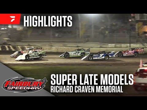 Richard Craven Memorial | Super Late Models at Fairbury Speedway 7/13/24 | Highlights - dirt track racing video image