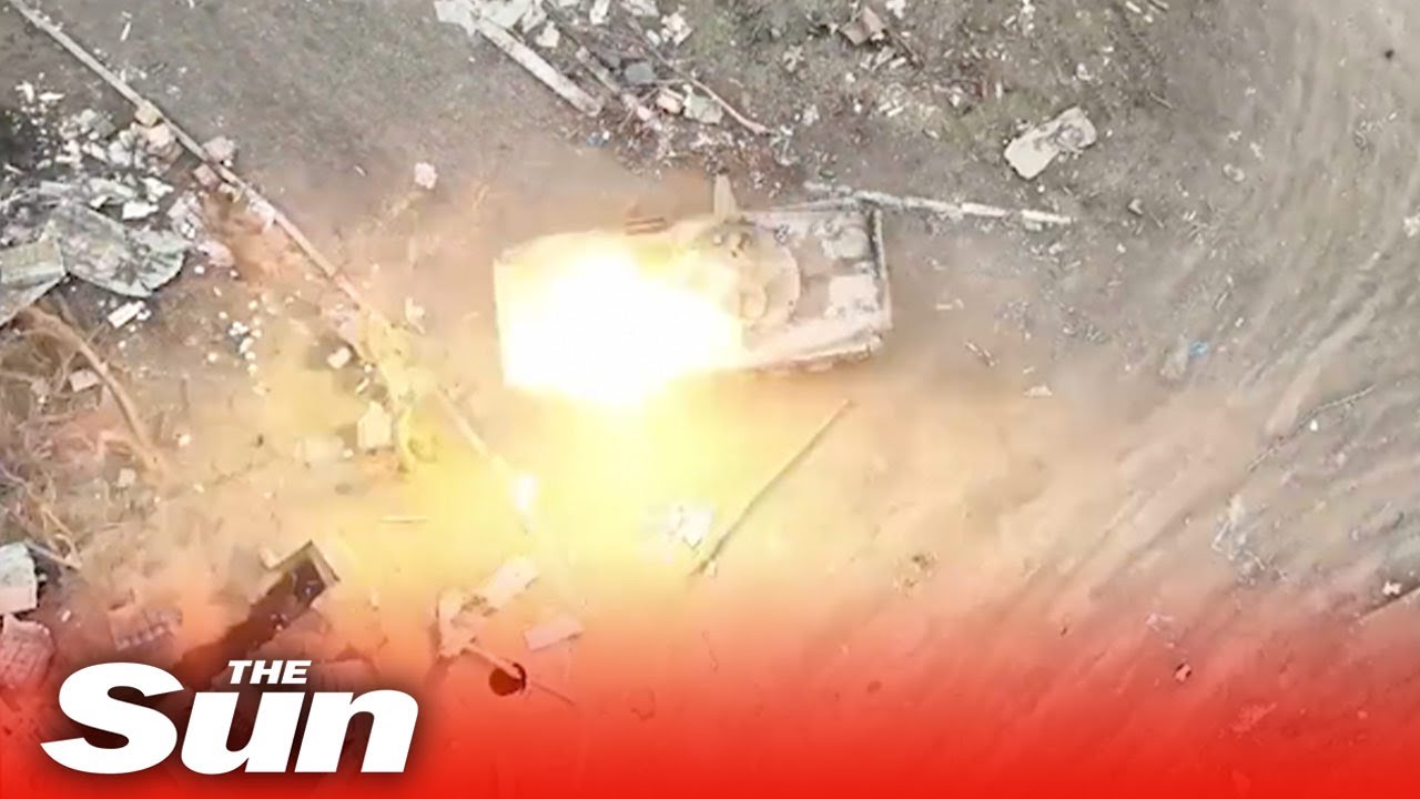 Ukrainian drones drop explosives into Russian IFV’s open hatch and blow it up