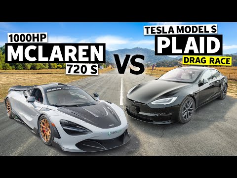 1000hp McLaren 720S vs Tesla Model S Plaid