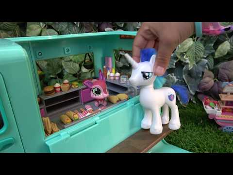Elsa and Anna toddlers food van and candy cart treats with My little Pony and LPS - UCB5mq0ucfGe9dNCIC0s41QQ
