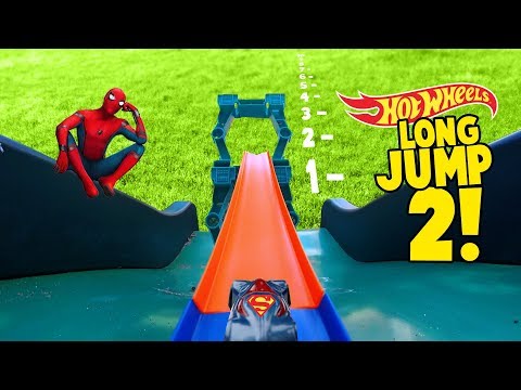 Hot Wheels Long Jump Challenge 2! With Spider-Man Superman Mario and More Super Hero Cars by KIDCITY - UCCXyLN2CaDUyuEulSCvqb2w