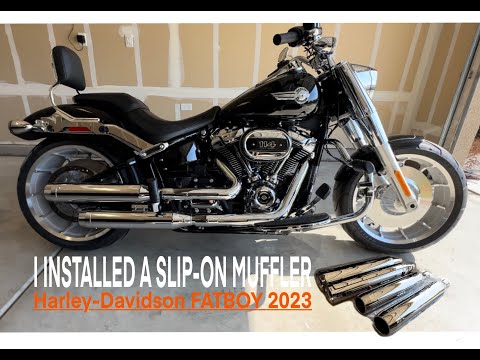 How do you replace the muffler of the Harley Davidson Fat Boy?