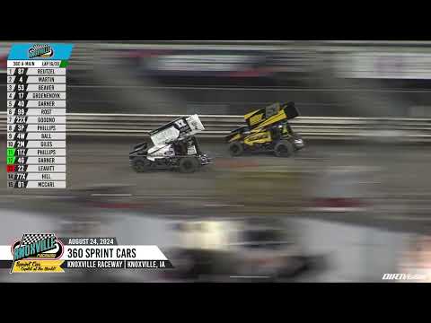 Knoxville Raceway 360 Highlights // August 24, 2024 - dirt track racing video image