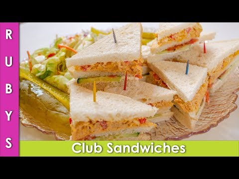 Club Sandwiches Party Ideas & Lunchbox Idea Recipe in Urdu Hindi - RKK