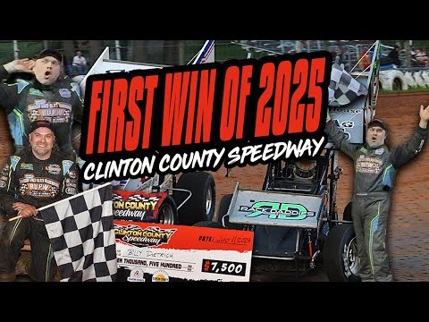 A Win At Clinton County Speedway!! 🏁 - 410 Dirt Track Sprint Car Racing - dirt track racing video image