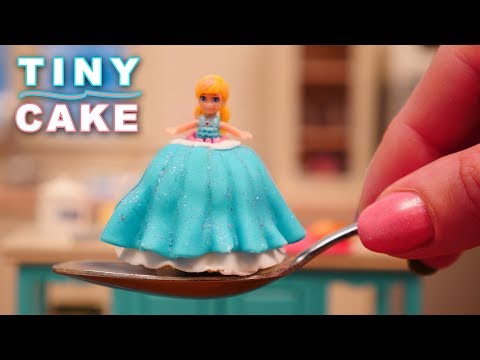 Teeny Weeny Challenge Miniature Princess Doll Cake | How Small Can I Bake? Ann Reardon