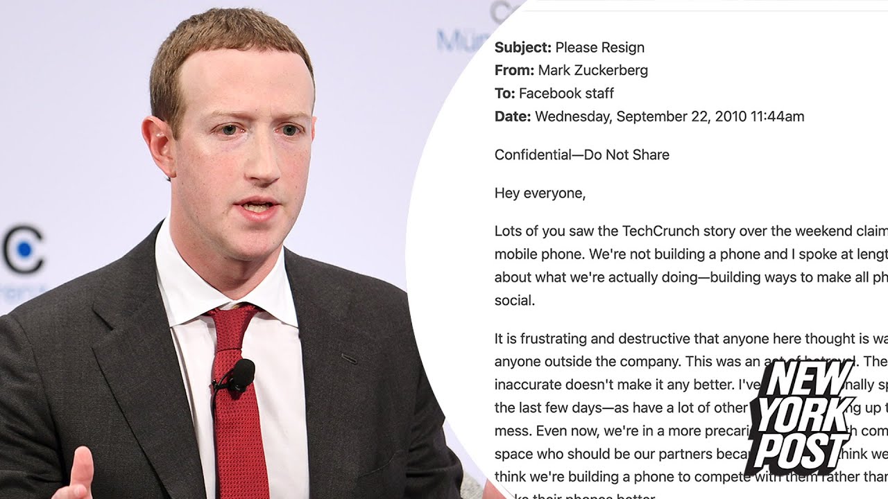 Mark Zuckerberg demanded Facebook employee ‘please resign’ over media leak | New York Post