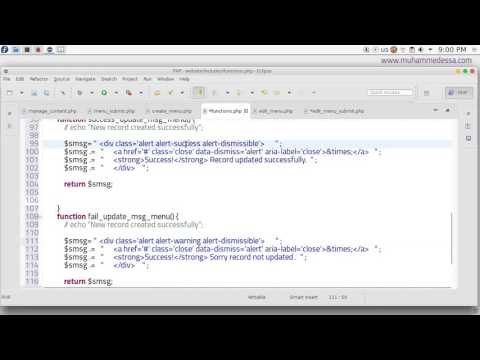 32   PHP & MySQL CMS CRUD Update menu submit