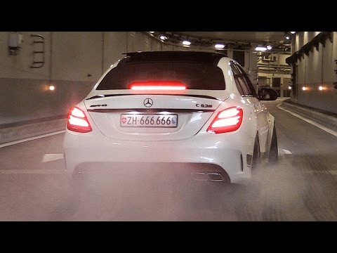 Cars Going CRAZY Under a Tunnel!! Burnouts & Accelerations - M4, 12C, C63 AMG W205 & More - UCG38eNTt_GlasSyTYiCr7WQ