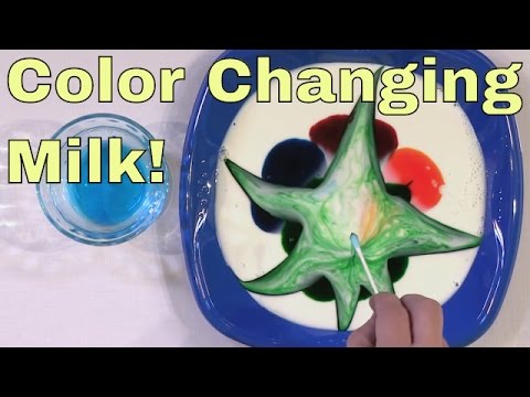 Color Changing Milk - Science Experiment! - Milk + Food Coloring = Surface Tension Science Trick! - UCYgL81lc7DOLNhnel1_J6Vg