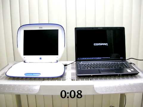 Bootup Challenge between an old Apple iBook and a Vista computer - UC8uT9cgJorJPWu7ITLGo9Ww
