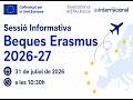 Imagen de la portada del video;Sessió Informativa Beques Erasmus Estudis 2026-27