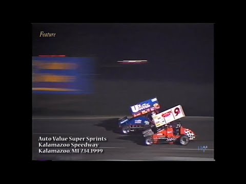 Auto Value Super Sprints - Kalamazoo Speedway Kalamazoo, MI July 14, 1999 - dirt track racing video image