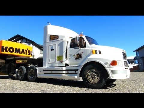 RC ADVENTURES - Ford AeroMax 1/14th 6X4 Semi Truck hauling Excavator on Trailer - UCxcjVHL-2o3D6Q9esu05a1Q