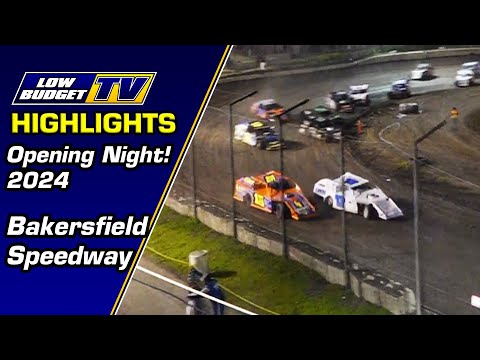 Highlights: Bakersfield Speedway Opening Night 2024 - dirt track racing video image