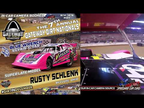 Rusty Schlenk #91 at Gateway Dirt Nationals making laps with Blue Wrench Repair &amp; Fab In-Car Camera - dirt track racing video image