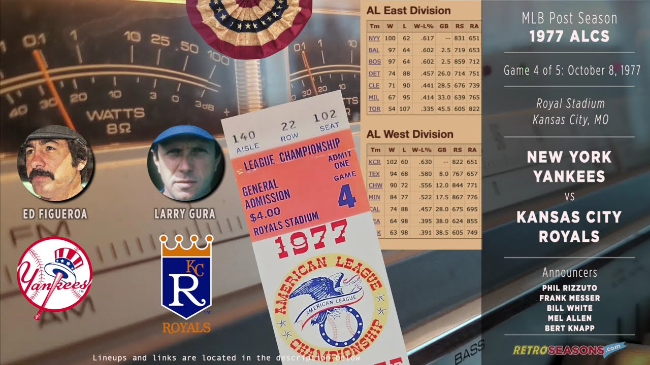 1977 ALCS G4 • New York Yankees vs Kansas City Royals - Radio Broadcast video clip