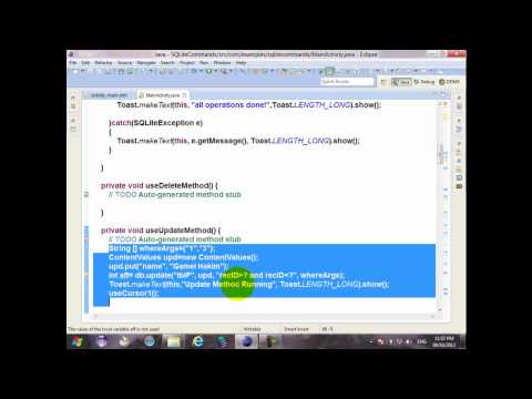 51 Android Revision SQL Database SQLite  Introduction to Big Example with All Operations Cursors insert update delete methods and test and solve problems
