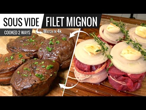 Best Way to Cook FILET MIGNON STEAK Sous Vide Cooked 2 Ways -  Bacon or No Bacon