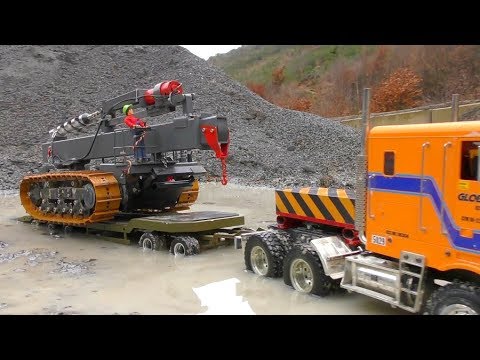 HEAVY RC DRILL DOZER TRANSPORT! STRONG RC VEHICLES 2019! COOL RC - UCT4l7A9S4ziruX6Y8cVQRMw