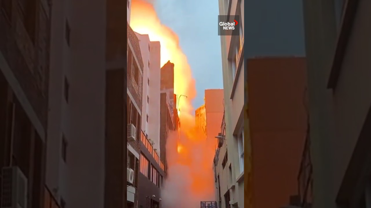 Massive fire collapses part of building in Sydney