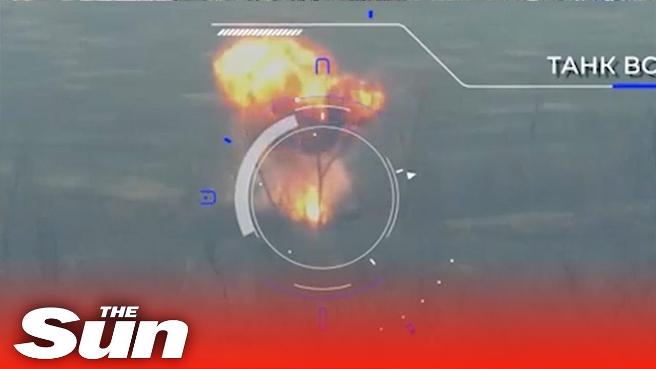 Ukrainian tank EXPLODES in ball of flame as it’s struck by Pro-Russian artillery