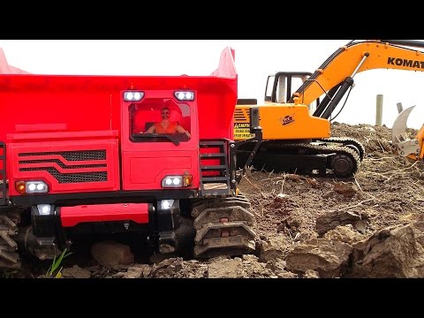 DiRT RiDGE DEMOLiTiON! 1/12 scale 4200xl DiGGER & Tracked "Spyker KAT" Dump Truck | RC ADVENTURES - UCxcjVHL-2o3D6Q9esu05a1Q